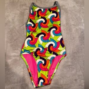 Colorful Dolphin Uglies One-Piece Swimsuit - Size Small